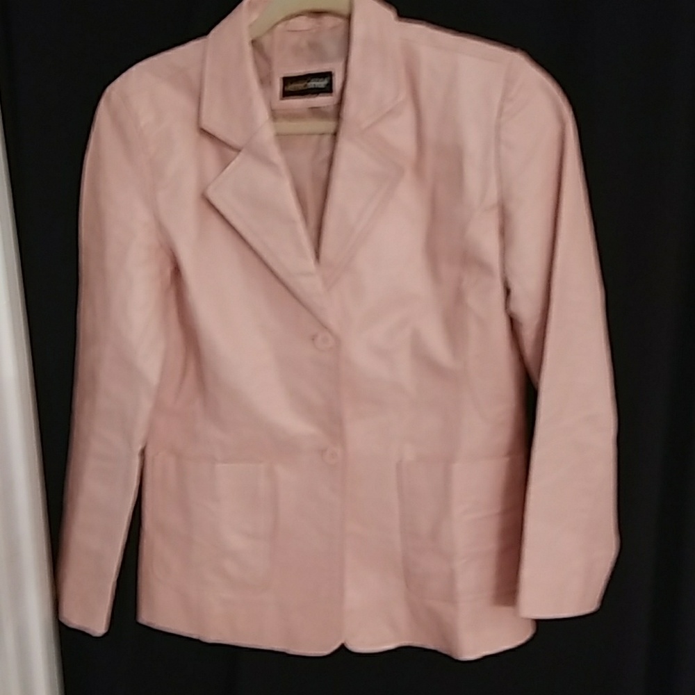 Pink leather jacket